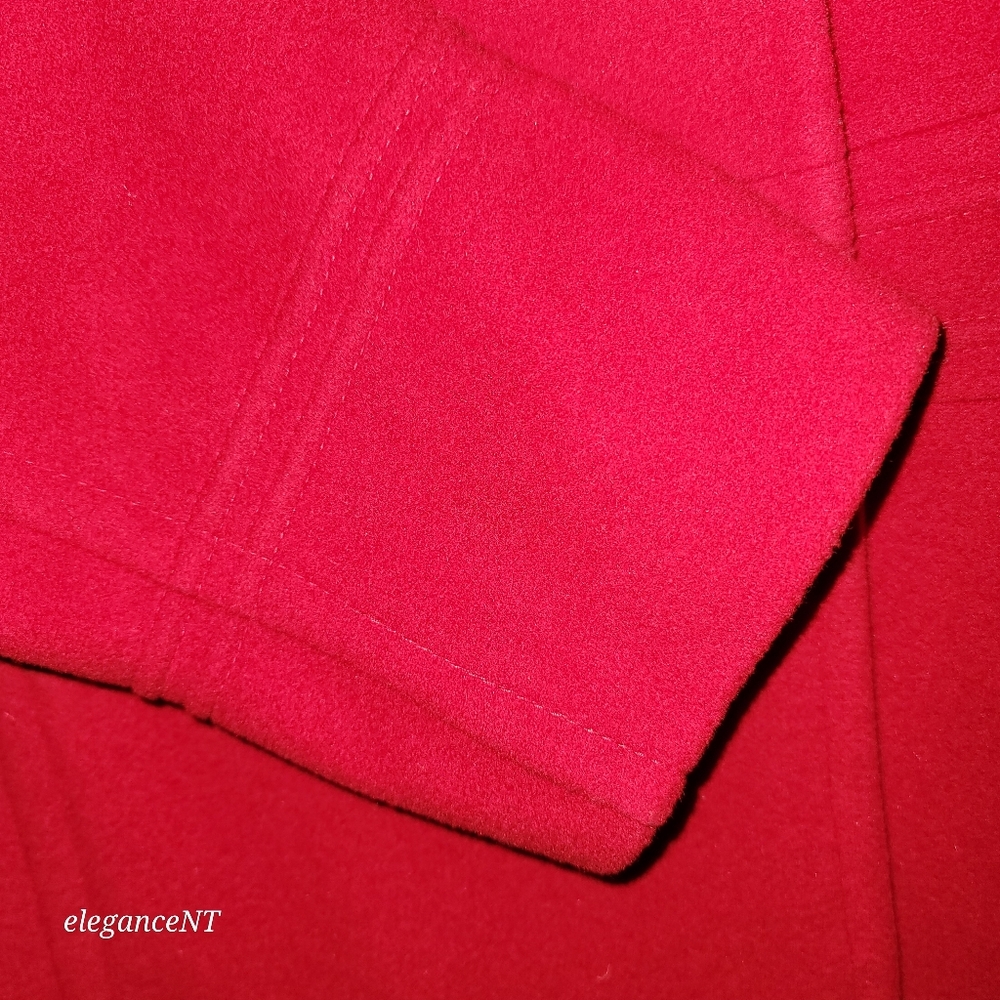 Preston & York Red Double Breasted Red Wool Coat Sz: 14 - Picture 11 of 15